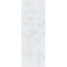 Load image into Gallery viewer, 2&#39;1&quot;x5&#39;9&quot; Snow Cap White, Hand Knotted, White Wash Vintage Persian Tabriz Sheared Low Distressed Look, Clean, Shabby Chic, Evenly Worn, Natural Wool, Sides and Ends Professionally Secured, Sample Fragment Oriental Runner Rug Sh221 FWR1326