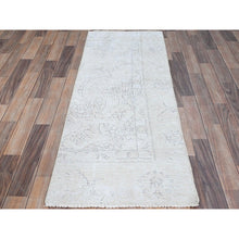 Load image into Gallery viewer, 2&#39;1&quot;x5&#39;9&quot; Snow Cap White, Hand Knotted, White Wash Vintage Persian Tabriz Sheared Low Distressed Look, Clean, Shabby Chic, Evenly Worn, Natural Wool, Sides and Ends Professionally Secured, Sample Fragment Oriental Runner Rug Sh221 FWR1326