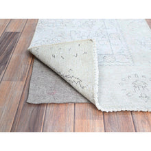 Load image into Gallery viewer, 2&#39;1&quot;x5&#39;9&quot; Snow Cap White, Hand Knotted, White Wash Vintage Persian Tabriz Sheared Low Distressed Look, Clean, Shabby Chic, Evenly Worn, Natural Wool, Sides and Ends Professionally Secured, Sample Fragment Oriental Runner Rug Sh221 FWR1326