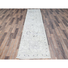 Load image into Gallery viewer, 2&#39;2&quot;x9&#39; Link White, Fragment, Even Wear With Distressed Look, Hand Knotted, Cropped Thin, White Wash, Vintage Persian Tabriz, Sides And Ends Secured Professionally, Runner Oriental Rug Sh226 FWR1356