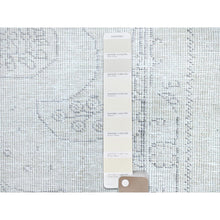 Load image into Gallery viewer, 2&#39;2&quot;x5&#39;10&quot; Smoke White, Fagment, Cropped Thin, Hand Knotted, Ends And Sides Secured Professionally, Evenly Worn With No Holes, White Washed, All Natural Wool, Vintage Persian Tabriz, Runner Oriental Rug Sh228 FWR1368