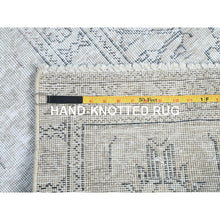 Load image into Gallery viewer, 3&#39;2&quot;x5&#39;2&quot; Old Wood White, Cleaned, Ends And Sides Secured, Soft And Shiny Wool, Hand Knotted, Fragment, Persian Vintage, Worn and Distressed Condition with No Holes, Oriental Rug Sh237 FWR1422