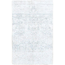 Load image into Gallery viewer, 3&#39;1&quot;x5&#39;2&quot; Papyrus White, Nomad Creation and Rural Heritage, All Natural Wool, Evenly Worn, Distressed, Ends And Sides Secured, Hand Knotted, Sheared Low, Great Condition, Persian Vintage Oriental Rug Sh238 FWR1428