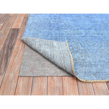 Load image into Gallery viewer, 4&#39;4&quot;x6&#39;3&quot; Pacific Coast Blue, Worn Down Vintage Persian, Sides and Ends Professionally Secured and Cleaned, Distressed, Sheared Low, Hand Knotted, 100% Wool, Oriental Rug Sh239 FWR1434