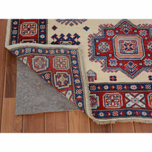 Load image into Gallery viewer, 4&#39;x5&#39;6&quot; Ivory Special Kazak Tribal Design Pure Wool Hand Knotted Oriental Rug FWR342474