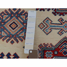 Load image into Gallery viewer, 4&#39;x5&#39;6&quot; Ivory Special Kazak Tribal Design Pure Wool Hand Knotted Oriental Rug FWR342474