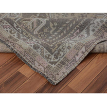 Load image into Gallery viewer, 7&#39;1&quot;x9&#39;10&quot; Beige Vintage and Worn Down Persian Qashqai Pure Wool Distressed Hand Knotted Oriental Rug FWR343530