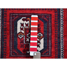 Load image into Gallery viewer, 3&#39;5&quot;x6&#39;1&quot; Vintage Persian Baluch with Bashir Design Red Organic Wool Hand Knotted Oriental Rug FWR359310