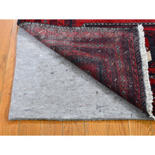 Load image into Gallery viewer, 3&#39;5&quot;x6&#39;1&quot; Vintage Persian Baluch with Bashir Design Red Organic Wool Hand Knotted Oriental Rug FWR359310