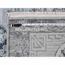 Load image into Gallery viewer, 3&#39;x5&#39;2&quot; Khotan Design Pure Silk with Textured Wool Gray Hand Knotted Oriental Rug FWR359724