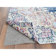 Load image into Gallery viewer, 8&#39;6&quot;x11&#39;2&quot; Distressed Look, Worn Wool, Sheared Low, Hand Knotted, Denim Blue, Vintage Persian Kerman, Oriental Rug FWR370806