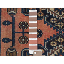 Load image into Gallery viewer, 3&#39;1&quot;x9&#39;6&quot; Terracotta Red Worn Wool Hand Knotted Vintage Persian Hamadan, Cropped Thin Distressed Look, Wide Runner Oriental Rug FWR371640