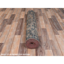 Load image into Gallery viewer, 3&#39;1&quot;x9&#39;6&quot; Terracotta Red Worn Wool Hand Knotted Vintage Persian Hamadan, Cropped Thin Distressed Look, Wide Runner Oriental Rug FWR371640