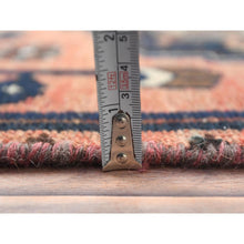 Load image into Gallery viewer, 3&#39;1&quot;x9&#39;6&quot; Terracotta Red Worn Wool Hand Knotted Vintage Persian Hamadan, Cropped Thin Distressed Look, Wide Runner Oriental Rug FWR371640