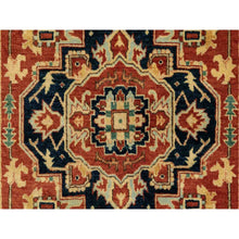 Load image into Gallery viewer, 3&#39;1&quot;x5&#39;2&quot; Soft And Supple Wool Red Antiqued Heriz Re-Creation Hand Knotted Oriental Rug FWR372108