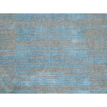 Load image into Gallery viewer, 10&#39;x14&#39; Blue Jacquard Hand Loomed Modern Organic Wool And Art Silk Oriental Rug FWR372702