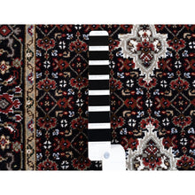 Load image into Gallery viewer, 2&#39;7&quot;X11&#39;10&quot; Black Fish Medallion Design Tabriz Mahi Hand Knotted Wool And Silk Oriental Runner Rug FWR375042