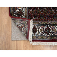 Load image into Gallery viewer, 4&#39;x5&#39;10&quot; Rich Red Hand Knotted 175 KPSI Wool and Silk Herati with All Over Design Oriental Rug FWR384744