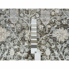 Load image into Gallery viewer, 3&#39;x5&#39; Black and Silver, Willow and Cypress Tree Design, Silk with Textured Wool, Hand Knotted, Oriental Rug FWR391086