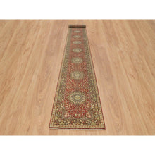 Load image into Gallery viewer, 2&#39;7&quot;x20&#39;1&quot; Rust and Brown, Plush Pile, Hand Knotted, All Wool, Antiqued Tabriz Haji Jalili Design, Fine Weave, Vegetable Dyes, XL Runner Oriental Rug FWR394374