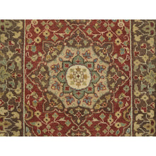 Load image into Gallery viewer, 2&#39;7&quot;x20&#39;1&quot; Rust and Brown, Plush Pile, Hand Knotted, All Wool, Antiqued Tabriz Haji Jalili Design, Fine Weave, Vegetable Dyes, XL Runner Oriental Rug FWR394374