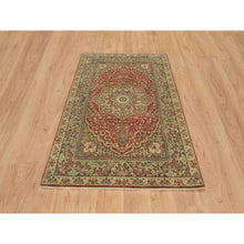 Load image into Gallery viewer, 4&#39;2&quot;x6&#39;1&quot; Rust Red, All Wool, Plush Pile, Antiqued Tabriz Haji Jalili Design, Fine Weave, Natural Dyes, Hand Knotted, Oriental Rug FWR394476