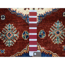 Load image into Gallery viewer, 2&#39;10&quot;x23&#39; Deep Red Super Kazak with Tribal Medallions Hand Knotted Organic Wool Oriental XL Runner Rug FWR411864