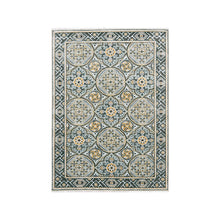 Load image into Gallery viewer, 4&#39;x6&#39;2&quot; Taupe-Brown Textured Wool and Silk Mughal Inspired Medallions Design Hand-Knotted Oriental Rug FWR450798