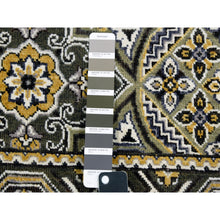 Load image into Gallery viewer, 4&#39;x6&#39;2&quot; Taupe-Brown Textured Wool and Silk Mughal Inspired Medallions Design Hand-Knotted Oriental Rug FWR450798