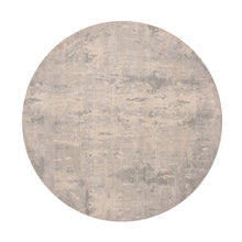 Load image into Gallery viewer, 8&#39;x8&#39; Stardew Gray, Wool and Silk Hand Knotted, Modern Abstract Design with Vibrant Colors, Round Oriental Rug FWR452070