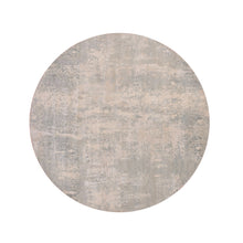 Load image into Gallery viewer, 7&#39;x7&#39; Debonair Gray With Mix Of Harbor Gray, Hand Knotted, Modern With Abstract Pattern, Wool and Silk Oriental Round Rug FWR452076