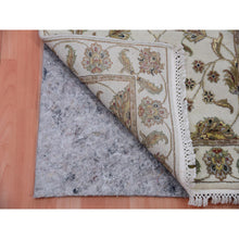 Load image into Gallery viewer, 2&#39;7&quot;x19&#39;9&quot; Chantilly Lace White, Hand Knotted Rajasthan Soft Pile Silk and Wool All Over Leaf Design, Thick and Plush Oriental XL Runner Rug FWR452232