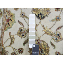 Load image into Gallery viewer, 2&#39;7&quot;x19&#39;9&quot; Chantilly Lace White, Hand Knotted Rajasthan Soft Pile Silk and Wool All Over Leaf Design, Thick and Plush Oriental XL Runner Rug FWR452232