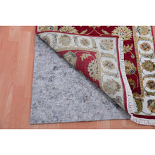 Load image into Gallery viewer, 2&#39;7&quot;x20&#39;4&quot; Currant Red, Rajasthan Design and All Over Leaf Elements, Hand Knotted Wool and Silk, Thick and Plush Soft Pile, Oriental XL Runner Rug FWR452244