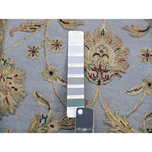 Load image into Gallery viewer, 2&#39;8&quot;x17&#39;1&quot; Amsterdam Blue, Hand Knotted, Soft Pile, Wool and Silk, All Over Leaf Design, Rajasthan Thick and Plush, Oriental XL Runner Rug FWR452256