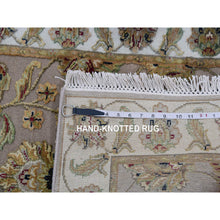 Load image into Gallery viewer, 2&#39;6&quot;x10&#39;1&quot; Amphora Brown and Daisy White, Rajasthan Wool and Silk Leaf Design, Thick and Plush, Hand Knotted Runner Oriental Rug FWR452352