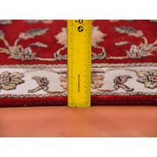 Load image into Gallery viewer, 2&#39;6&quot;x8&#39;2&quot; Heritage Red, Thick and Plush, Wool and Silk Soft Pile, Hand Knotted, Rajasthan, All Over Design, Oriental, Runner Rug FWR452358