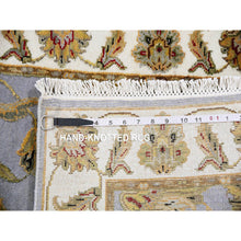 Load image into Gallery viewer, 2&#39;7&quot;x18&#39;10&quot; Blueberry Muffin, Thick and Plush Rajasthan Design, All Over Leaf Motifs, Wool and Silk, Hand Knotted, XL Runner, Oriental Rug FWR452388