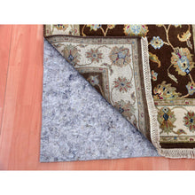 Load image into Gallery viewer, 3&#39;x5&#39;1&quot; Breen Brown, Hand Knotted Wool and Silk, Rajasthan With All Over Leaf Design, Thick and Plush, Oriental Rug FWR452400