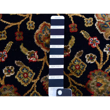 Load image into Gallery viewer, 3&#39;x5&#39;2&quot; Slate Black and Dove White, Thick and Plush Soft Pile, Hand Knotted Wool and Silk, Rajasthan Design With All Over Leaf Motifs, Oriental Rug FWR452448