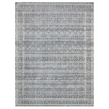 Load image into Gallery viewer, 9&#39;x12&#39;2&quot; Early Blue, Abrash Motif, Zero Pile, 100% Wool, Small Intricate Herat Mahi Design, Repetitive All Over Oriental Rug FWR452646