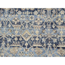 Load image into Gallery viewer, 9&#39;x12&#39;2&quot; Early Blue, Abrash Motif, Zero Pile, 100% Wool, Small Intricate Herat Mahi Design, Repetitive All Over Oriental Rug FWR452646