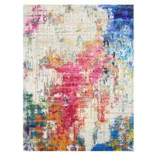 Load image into Gallery viewer, 8&#39;10&quot;x12&#39;2&quot; Fandango Pink, Pop Of Colors, Modern Hand Knotted Sari Silk, Painters Palette Design, Oriental Rug FWR452652