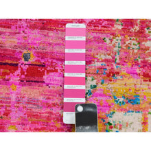 Load image into Gallery viewer, 8&#39;10&quot;x12&#39;2&quot; Fandango Pink, Pop Of Colors, Modern Hand Knotted Sari Silk, Painters Palette Design, Oriental Rug FWR452652