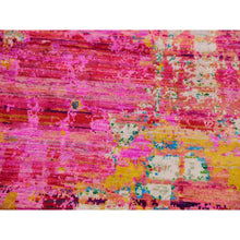 Load image into Gallery viewer, 8&#39;10&quot;x12&#39;2&quot; Fandango Pink, Pop Of Colors, Modern Hand Knotted Sari Silk, Painters Palette Design, Oriental Rug FWR452652