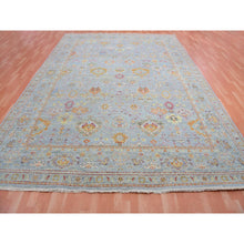 Load image into Gallery viewer, 10&#39;x13&#39;6&quot; Mirage Gray, Zero Pile, Cropped Thin, Sultanabad Reimagined, All Over Leaf Design, 100% Wool, Hand Knotted, Oriental Rug FWR452700