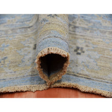 Load image into Gallery viewer, 9&#39;1&quot;x11&#39;6&quot; Columbia Blue, Cropped Thin, Washed Out, Antiqued Zeigler Mahal with Zero Pile, Hand Knotted, 100% Wool, Oriental Rug FWR452802