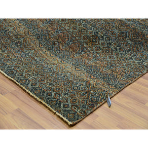 10'x13'10" Patina Brown, Kohinoor Herat Small Geometric Repetitive Diamond Design, 100% Plush Wool, Tone On Tone, Hand Knotted, Oriental Rug FWR456000