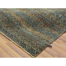 Load image into Gallery viewer, 9&#39;x12&#39; Cinnamon Brown, Hand Knotted Kohinoor Herat, Extra Soft Wool, Tone On Tone, Soft To The Touch, Small Geometric Repetitive All Over Diamond Pattern, Oriental Rug FWR456012