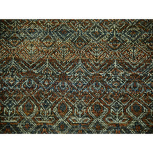 Load image into Gallery viewer, 12&#39;x12&#39; Ginger Brown, Borderless Hand Knotted Kohinoor Herat Velvety Wool, Soft To The Touch, Small Geometric Repetitive Diamond Shape Design, Tone On Tone, Round Oriental Rug FWR456018